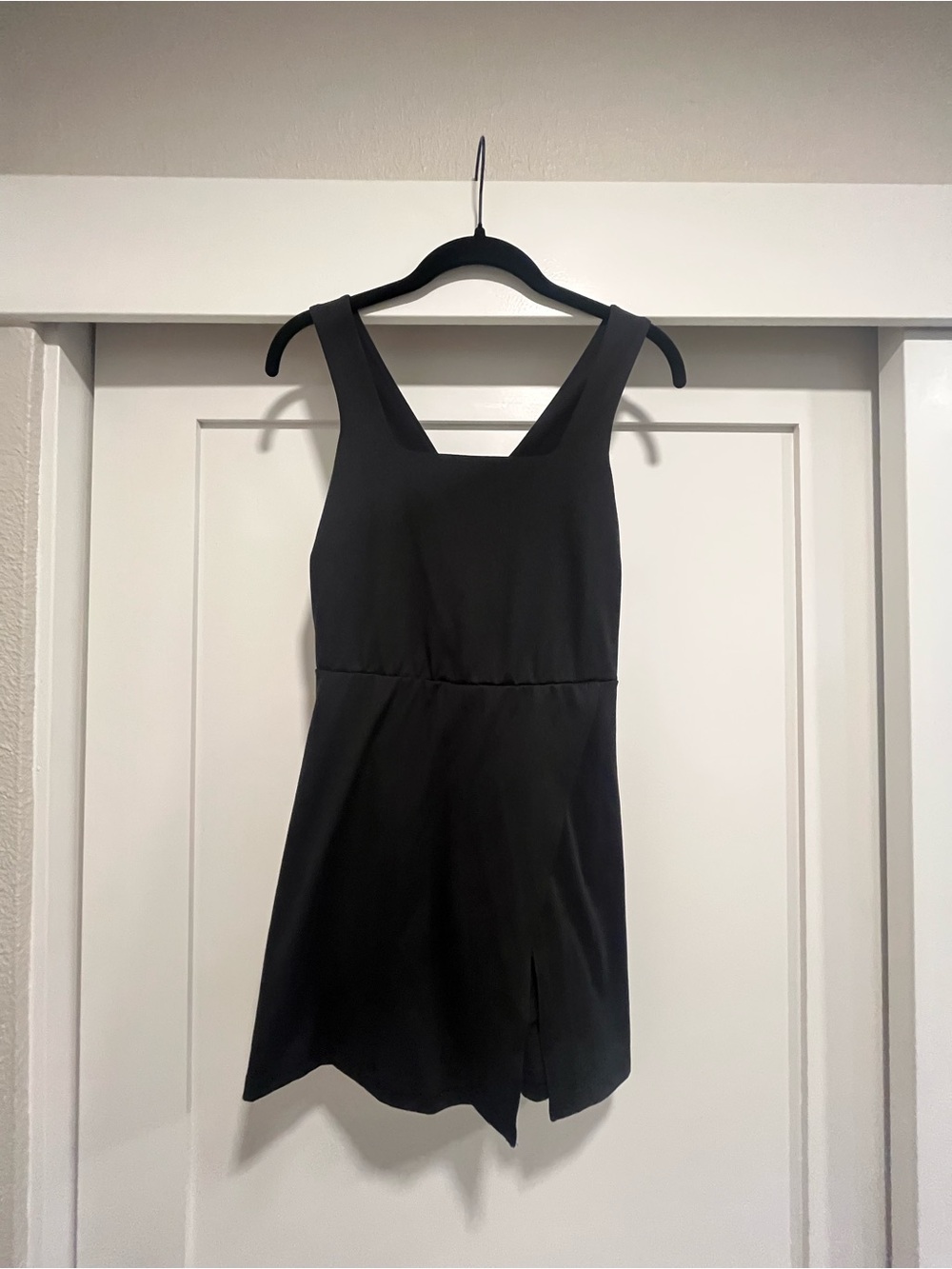 All In Motion Black Activewear Mini Dress with Side Slit and Shorts Underneath
